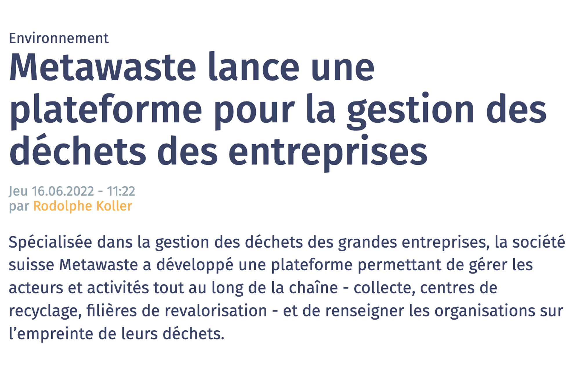 metawaste lance une plateforme pour la gestion des déchets des entreprises